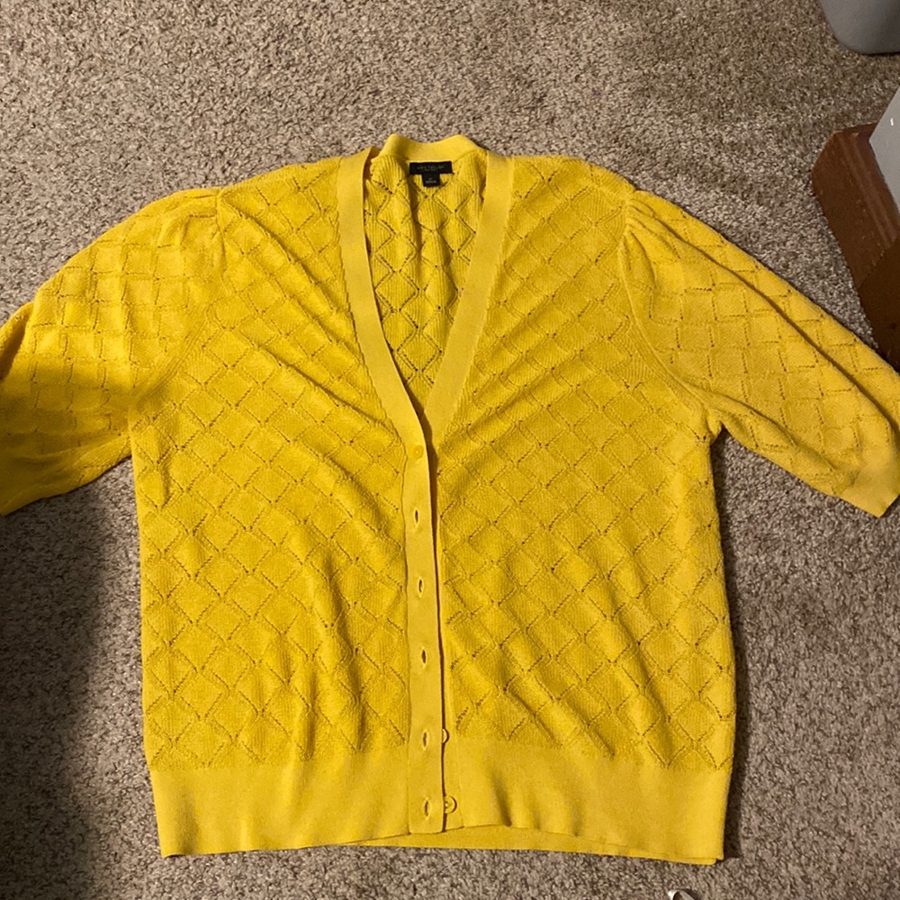 Yellow Short Sleeved Ann Taylor Factory Sweater